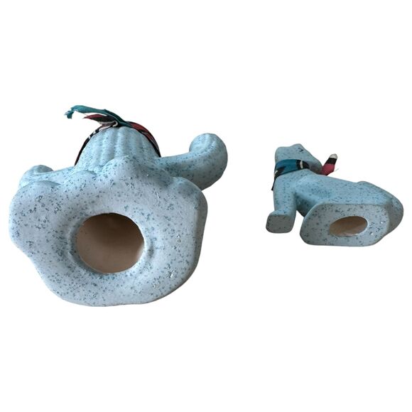 Southwest Southwestern Howling Coyote Cactus Ceramic Figurines Set of 2 - Picture 5 of 5